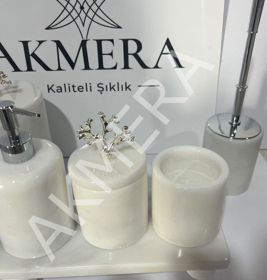6 Parça Dikdörtgen Tepsi Ultra Lüks Banyo Seti