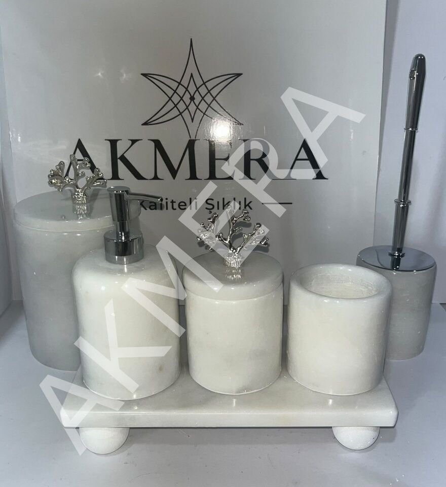 6 Parça Dikdörtgen Tepsi Ultra Lüks Banyo Seti