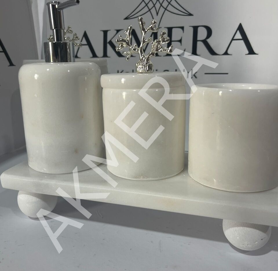 6 Parça Dikdörtgen Tepsi Ultra Lüks Banyo Seti
