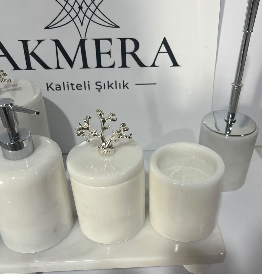 6 Parça Dikdörtgen Tepsi Ultra Lüks Banyo Seti