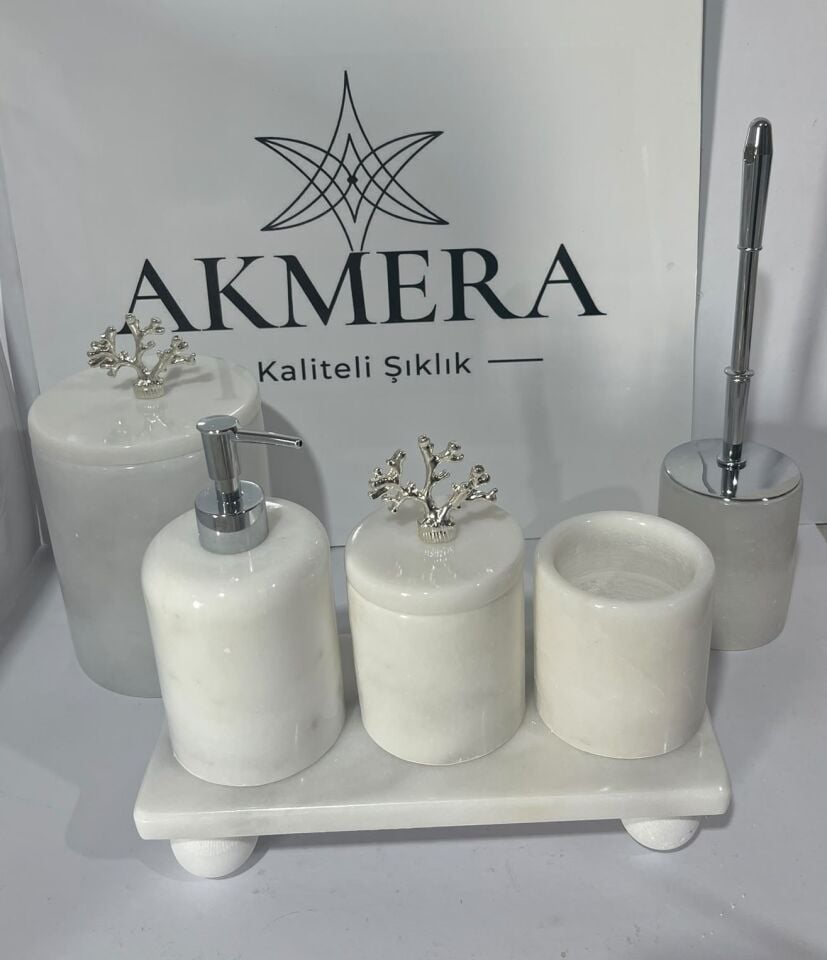 6 Parça Dikdörtgen Tepsi Ultra Lüks Banyo Seti