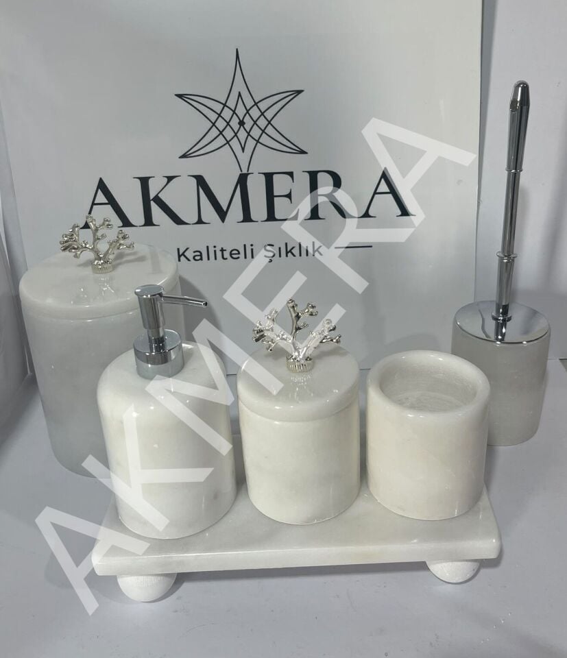 6 Parça Dikdörtgen Tepsi Ultra Lüks Banyo Seti