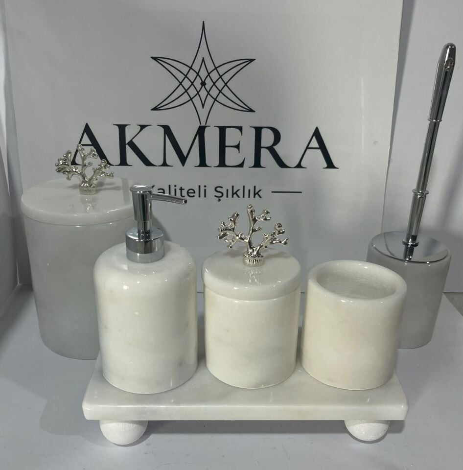 6 Parça Dikdörtgen Tepsi Ultra Lüks Banyo Seti