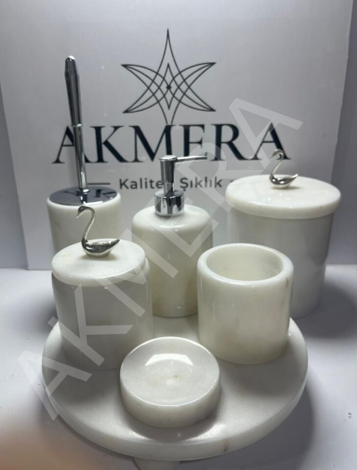 Kuğu Kulplu 7 Parça Ultra Lüks Banyo Seti